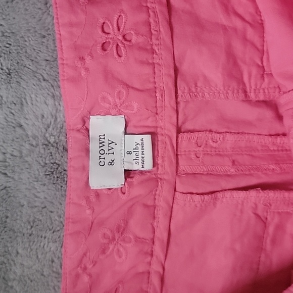 Crown & Ivy Pink Scalloped Hem Shorts Size 10 - Picture 5 of 7